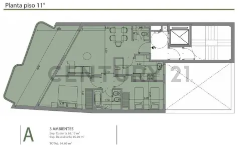 Departamento de 3 ambientes en Villa Crespo