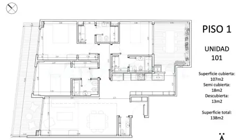Departamento de 4 ambientes en Palermo